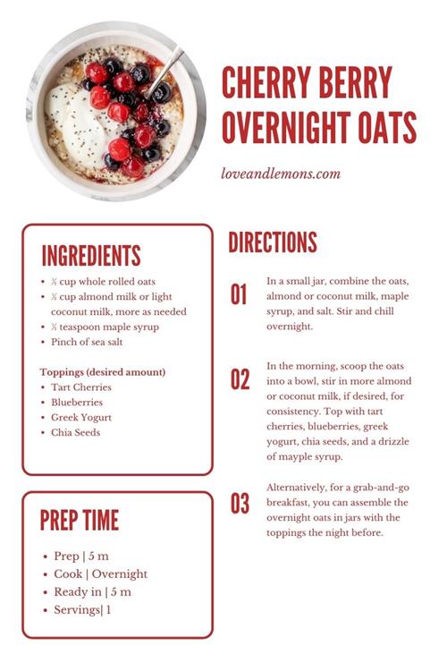 Cherry Berry Overnight Oats Recipe